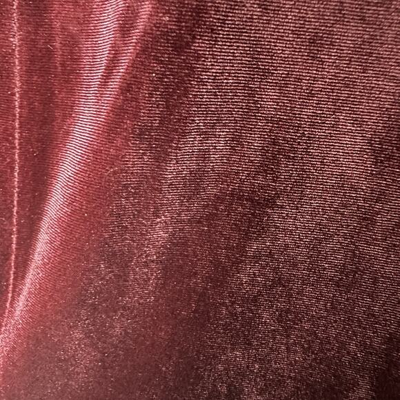 Vintage Lands End Velvet Burgundy Button Front Tunic Women M 10-12 Stretch Comfy - Picture 10 of 11